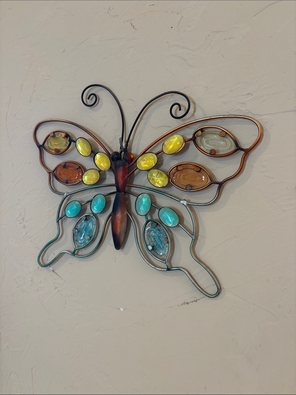 Stain glass metal butterfly!